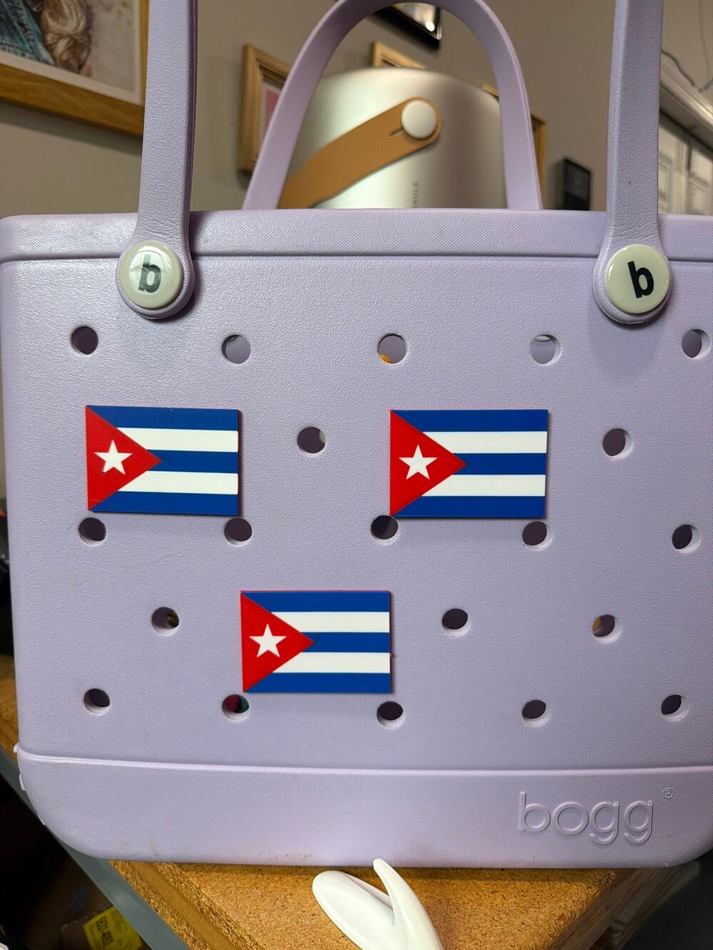 Lot of 3 Slightly Imperfect Cuban Flag Bogg Bag Charms